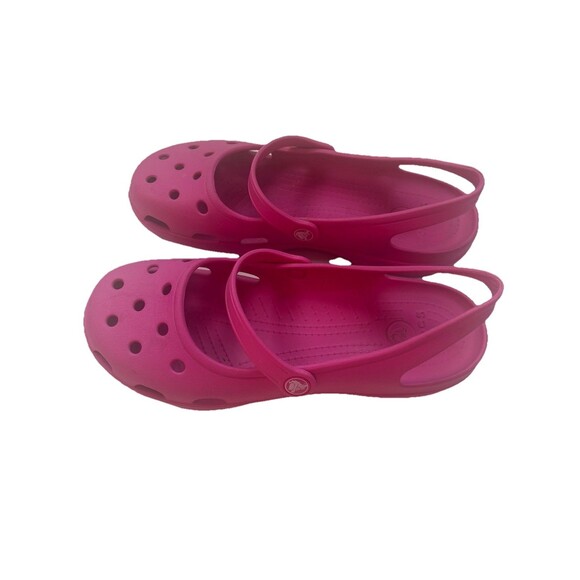 Crocs Shayna Shoes Womens 10 Pink Mary Jane Slingback Slip On Sandals Flats - Picture 1 of 8